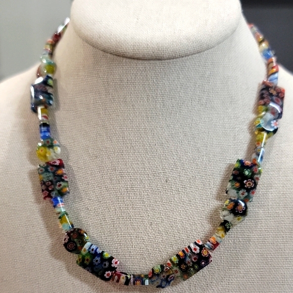Murano Jewelry - Colorful Millefiori Glass Necklace